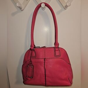 Tignanello Hot Pink Leather Handbag Purse Satchel Bag Never Used